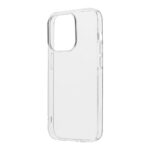 Skaidrus dėklas Apple iPhone 14 Pro OBALME TPU aplink telefoną, matomas aiškus permatomas dizainas.