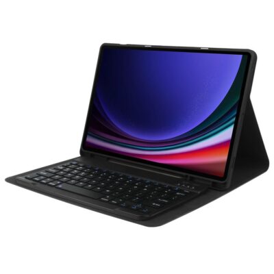 Juodas dėklas Samsung Galaxy Tab S9 FE 10.9 X510 su klaviatūra ir stovu