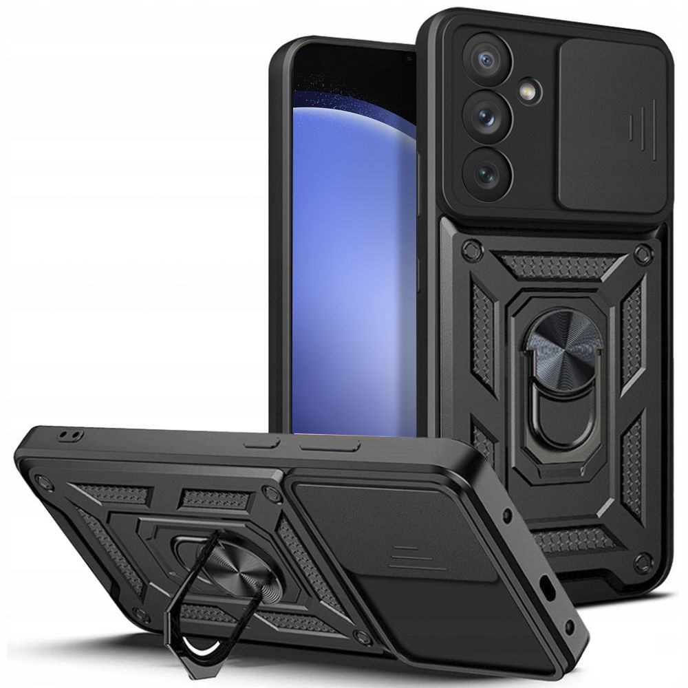 Juodas dėklas Samsung Galaxy S23 FE Tech-Protect Camshield Pro Juodas dėklas Samsung Galaxy S23 FE Tech-Protect Camshield Pro su kamera ir stovu