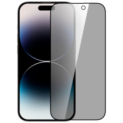 Juodas apsauginis ekrano stikliukas Apple iPhone 14 Pro Nillkin Tempered Glass 0.33mm Guardian 2.5D priekinėje telefono pusėje