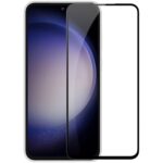 Juodas apsauginis grūdintas stiklas Nillkin Tempered Glass 2.5D CP+ PRO Samsung Galaxy S23 FE telefonui.