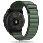 Žalia apyrankė Garmin Fenix 5 6 6 Pro 7 Tech-Protect Nylon Pro su tekstūruota pynimo medžiaga ir juoda sagtimi
