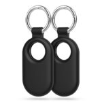 Juodas dėklas Galaxy Smarttag 2 Tech-Protect Icon 2-Pack su metaliniais raktų žiedais