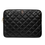 Juodas kompiuterio krepšys Guess PU Quilted 4G Metal Logo su siuvinėtu raštu ir metaliniu logotipu