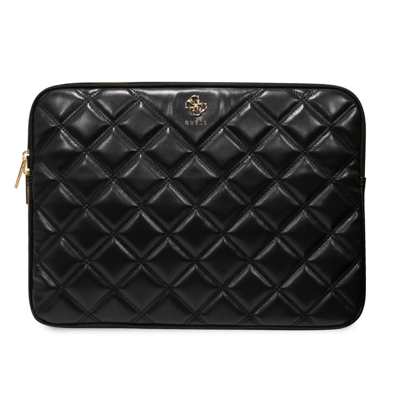 Juodas kompiuterio krepšys Guess PU Quilted 4G Metal Logo Computer Sleeve 13 / 14 Juodas kompiuterio krepšys Guess PU Quilted 4G Metal Logo su siuvinėtu raštu ir metaliniu logotipu