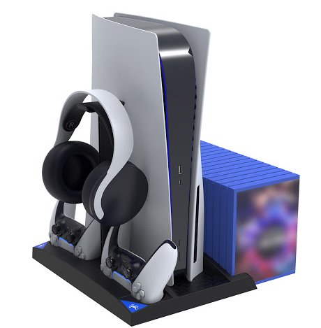 Ikrovimo stotele ir ausinimo stovas iPega P5013 Ikrovimo stotele ir ausinimo stovas iPega P5013 Charger and Cooling Station skirtas PS5 ir PS5 PSMove valdikliams.