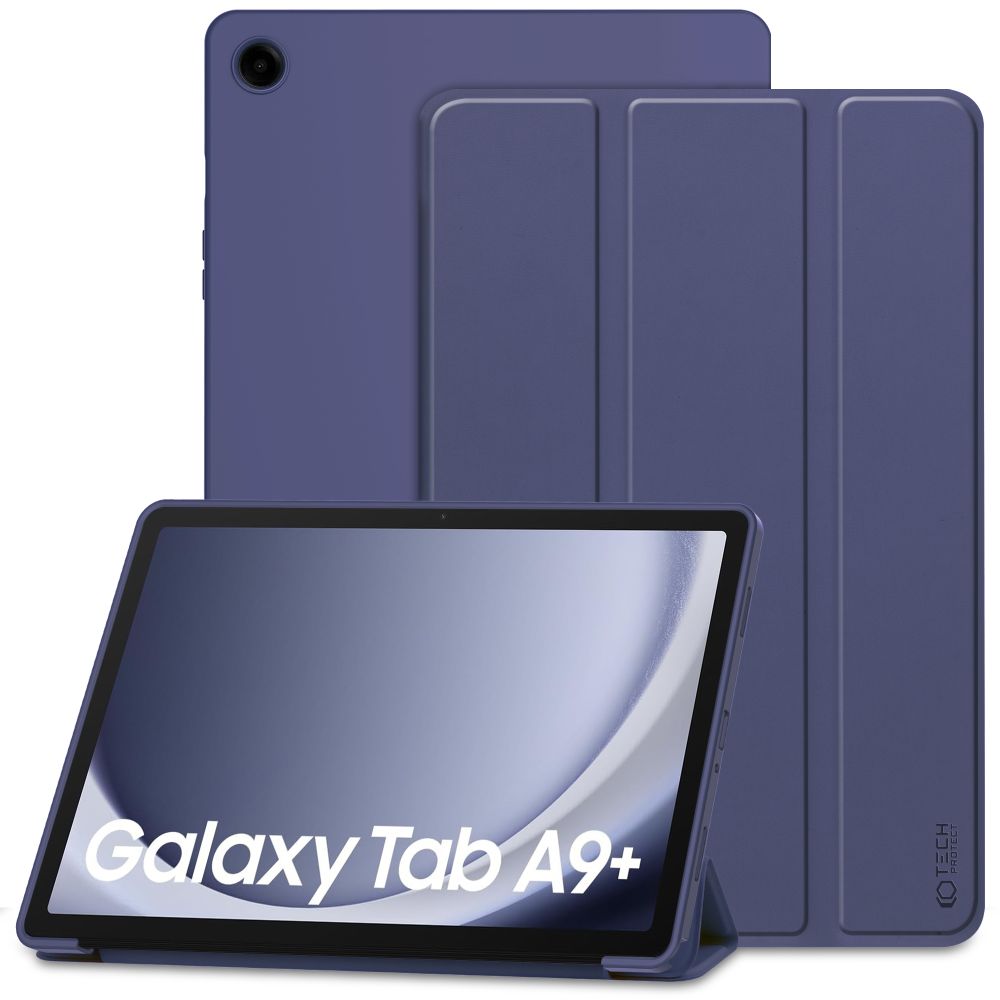Mėlynas dėklas Samsung Galaxy Tab A9 Plus Mėlynas dėklas Samsung Galaxy Tab A9 Plus 11.0 Tech-Protect Smartcase su atlenkiamu priekiu ir kamera gale