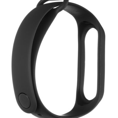 Juoda apyrankė Xiaomi Mi Band 3 / 4 Tactical 513 silikoninė juosta matoma iš arti