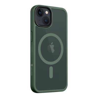 Žalias dėklas Apple Iphone 13 Tactical MagForce Hyperstealth su matiniu paviršiumi ir apsauga aplink kameras