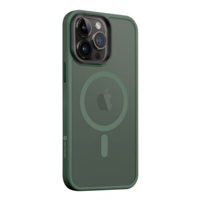 Žalias dėklas Apple Iphone 14 Pro Max Tactical MagForce Hyperstealth su matiniu paviršiumi ir apsauga kamerai