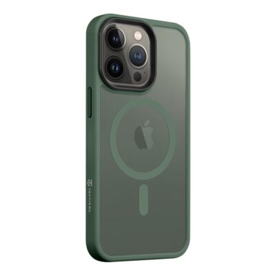 Žalias dėklas Apple Iphone 13 Pro Tactical MagForce Hyperstealth su permatomu nugarėle ir apsauga aplink kameros modulį