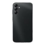 Skaidrus dėklas Tactical TPU telefonui Samsung Galaxy A15 5G aplink juodą telefoną su trimis kameromis