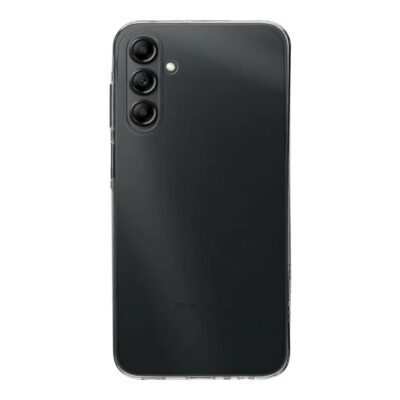 Skaidrus dėklas Tactical TPU telefonui Samsung Galaxy A15 5G aplink juodą telefoną su trimis kameromis