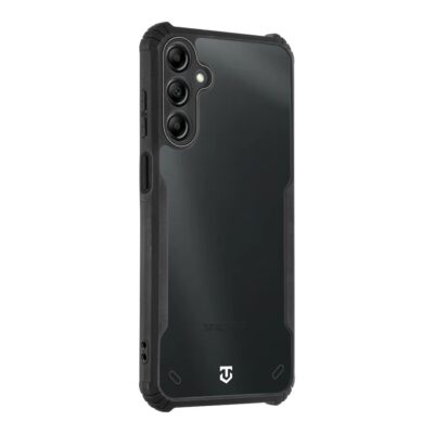 Skaidrus-juodas deklas Tactical Quantum Stealth telefonui Samsung Galaxy A15 4G su matoma kamera ir mygtukais