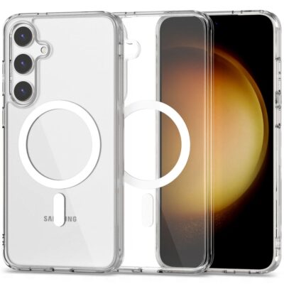 Skaidrus deklas Samsung Galaxy S24 Tech-Protect FlexAir Hybrid Magsafe su magnetiniu ziedu