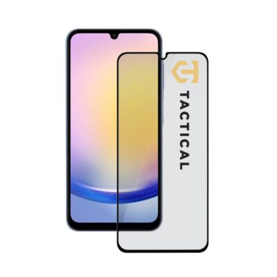 Juodas apsauginis stiklas telefonui Samsung Galaxy A25 5G Tactical Glass Shield 5D ekranui