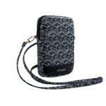 Juodas telefono krepšys Guess PU G Cube Wallet Phone Bag Zipper su geometriniu raštu ir ilgu dirželiu