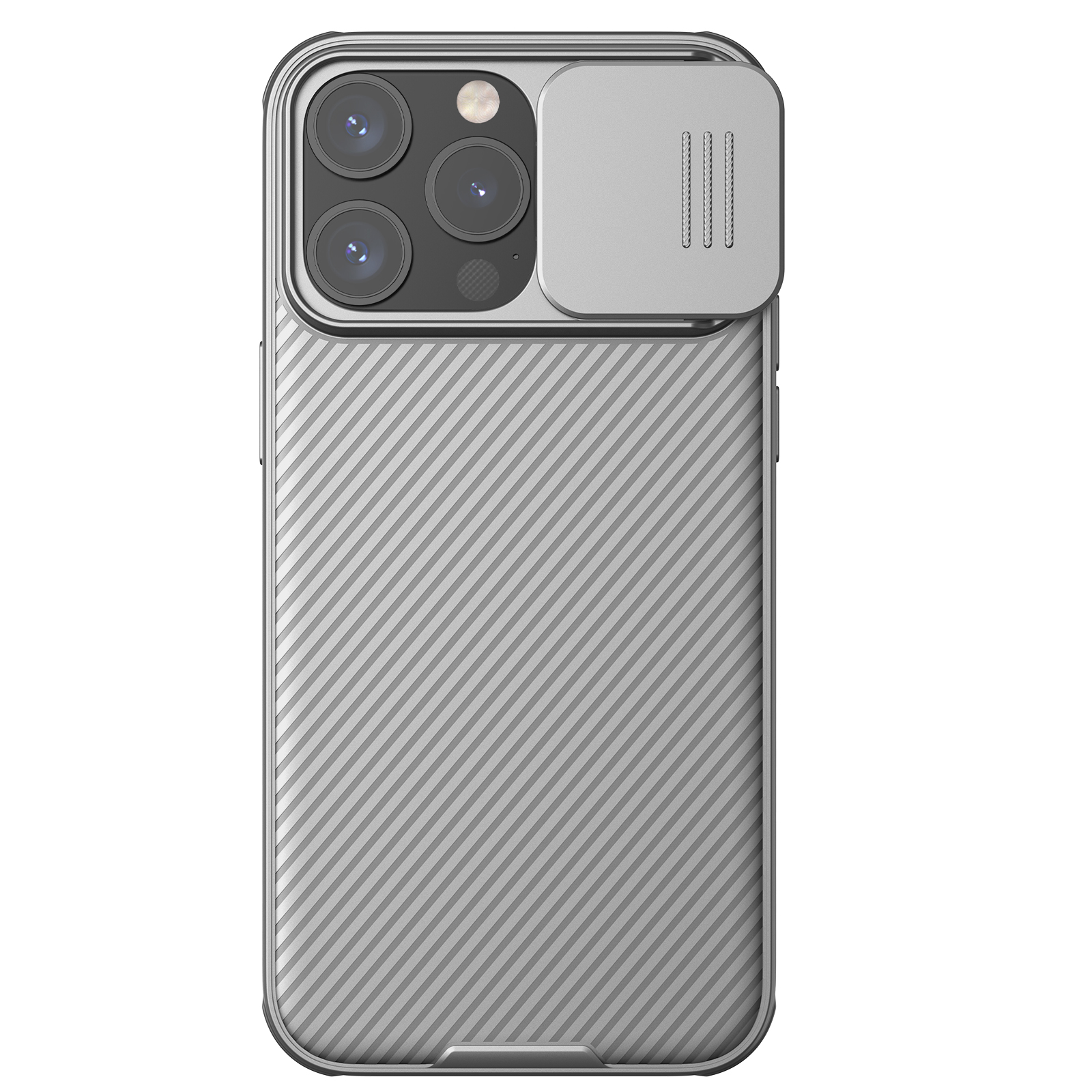 Titano pilkas dėklas Apple iPhone 15 Pro Nillkin Camshield Titano pilkas dėklas Apple iPhone 15 Pro su apsauga fotoaparato objektyvui