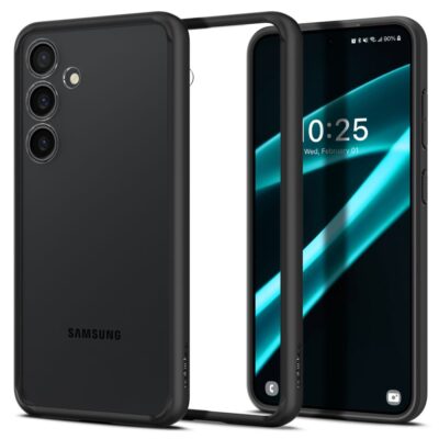 Juodas matinis dėklas Samsung Galaxy S24 Plus Spigen Ultra Hybrid su apsauga kameroms