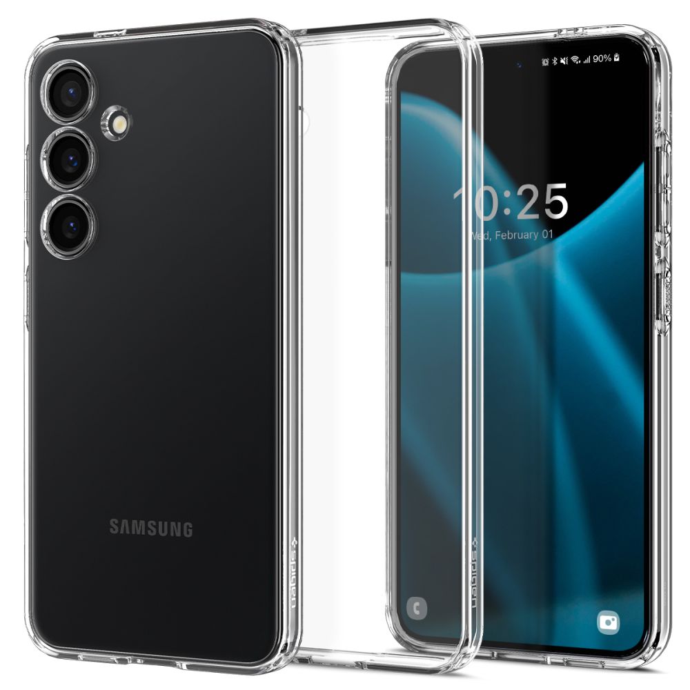 Skaidrus deklas Samsung Galaxy S24 Spigen Liquid Crystal Skaidrus deklas Samsung Galaxy S24 Spigen Liquid Crystal pristatytas is priekio ir galo