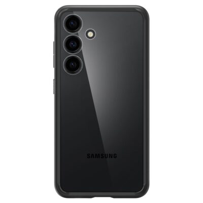 Juodas matinis dėklas Samsung Galaxy S24 Spigen Ultra Hybrid su trijų kamerų išpjova