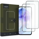 Juodas apsauginis ekrano stikliukas Samsung Galaxy A35 A55 5G Hofi Glass Pro 2-Pack pristatytas su juodu kraštu