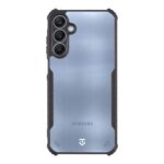 Skaidrus-juodas deklas Tactical Quantum Stealth telefonui Samsung Galaxy A25 5G su matiniu pavirsiu ir kameros ispjova