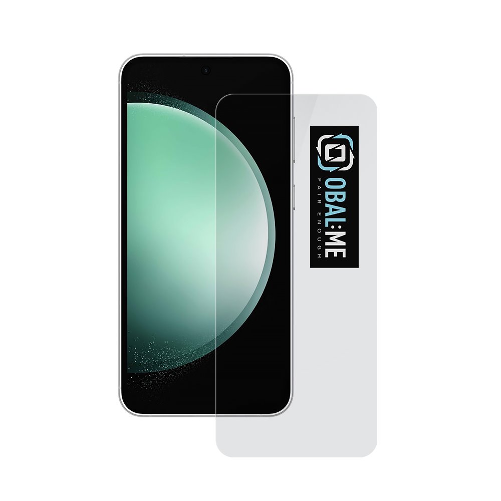 Skaidrus apsauginis ekrano stikliukas Samsung Galaxy S23 FE 5G OBAL ME Skaidrus apsauginis ekrano stikliukas Samsung Galaxy S23 FE 5G su OBAL ME logotipu