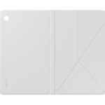 Baltas originalus deklas Samsung Galaxy Tab A9 EF-BX110TWE cover atidarytas pilnai matomas is virsaus