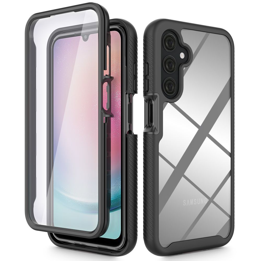 Juodas dėklas Samsung Galaxy A25 5G Tech-Protect Defense 360 Juodas dėklas Samsung Galaxy A25 5G Tech-Protect Defense 360 su permatomu dangčiu