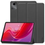 Juodas dėklas Lenovo Tab M11 11.0 TB-330 Tech-Protect Smartcase priekinė ir galinė dalis su matomu planšetės ekranu