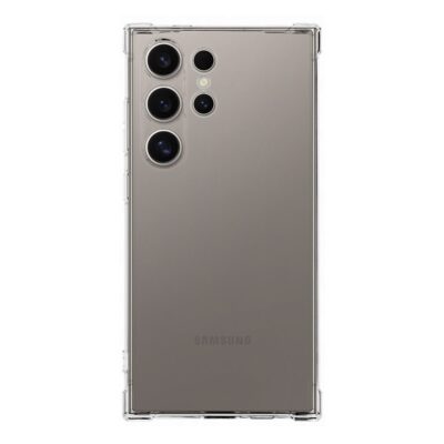 Skaidrus dėklas Tactical TPU Plyo telefonui Samsung Galaxy S24 Ultra apsaugo pilką telefoną