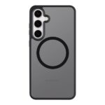 Asphalt dėklas Samsung Galaxy S24 Plus su juodu apsauginiu rėmeliu ir magnetiniu žiedu