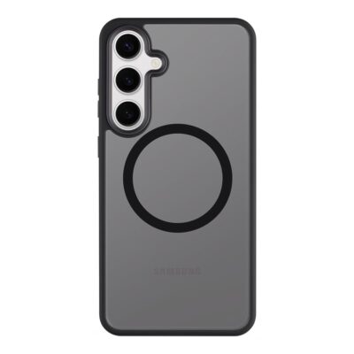 Asphalt dėklas Samsung Galaxy S24 Plus su juodu apsauginiu rėmeliu ir magnetiniu žiedu