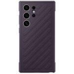Tamsiai violetinis originalus dėklas GP-FPS928SAC Shield Cover telefonui Samsung Galaxy S24 Ultra su matinėmis diagolinėmis linijomis
