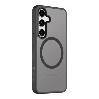 Asphalt dėklas Samsung Galaxy S24 Tactical MagForce Hyperstealth pilkos ir juodos spalvos su trimis kameromis