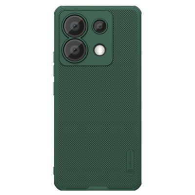 Tamsiai žalias dėklas Nillkin Super Frosted Shield telefonui Xiaomi Redmi Note 13 Pro 5G su tekstūruotu paviršiumi ir matine apdaila