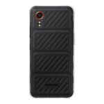 Skaidrus dėklas Tactical TPU telefonui Samsung Galaxy Xcover 7 su juodu tekstūruotu paviršiumi