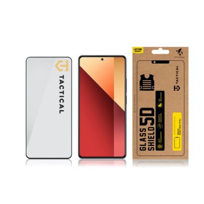 Juodas apsauginis stiklas telefonui Xiaomi Redmi Note 13 Pro 4G 5G Tactical Glass Shield 5D ant telefono ekrano su pakuote