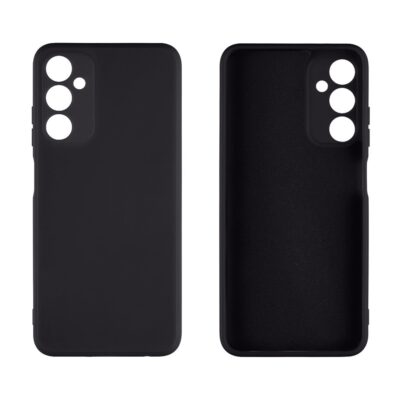 Juodas matinis dėklas Samsung Galaxy A05s su trimis kamerų išpjovomis