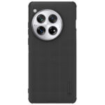 Juodas plastikinis dėklas OnePlus 12 Nillkin Super Frosted Shield su tekstūruota paviršiaus dalimi ir apsauga kamerai