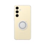 Skaidrus originalus dėklas EF-XS926CTE Gadget Cover telefonui Samsung Galaxy S24 Plus ant geltonos įrenginio nugarėlės