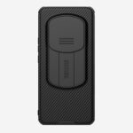 Juodas dėklas Honor Magic 6 Pro Nillkin Camshield su kameros apsauga ir raštuota tekstūra