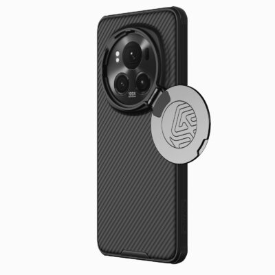 Juodas dėklas Nillkin CamShield Prop Magnetic telefonui Honor Magic 6 Pro su apsauginiu dangteliu ant kameros
