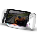 Balta krovimo stotelė iPega P5P02 Charger Dock su RGB apšvietimu Playstation Portal Remote Player