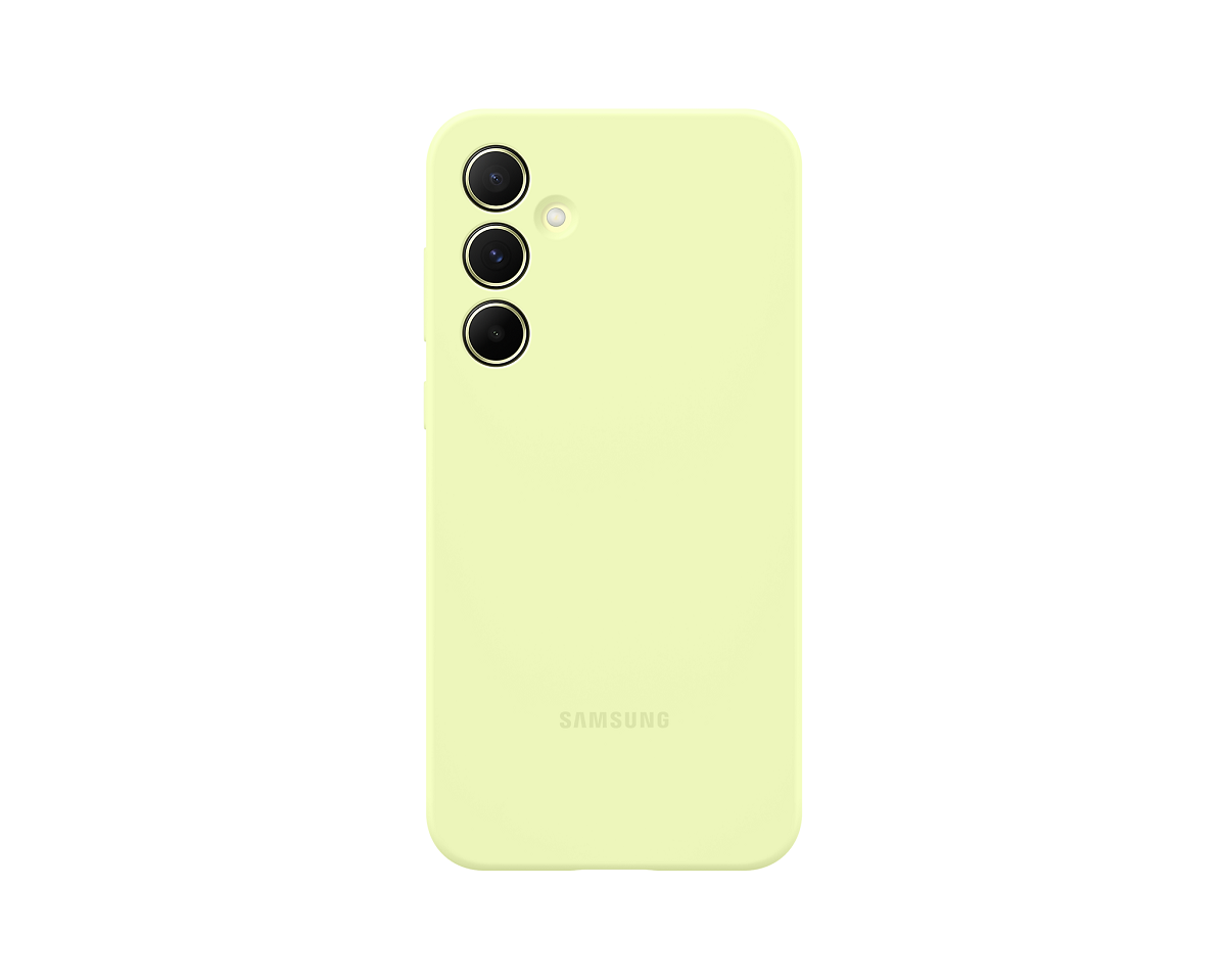 Lime originalus dėklas EF-PA556TME Silicone Cover telefonui Samsung Galaxy A55 5G Lime originalus dėklas EF-PA556TME Silicone Cover telefonui Samsung Galaxy A55 5G švelnios žalios spalvos
