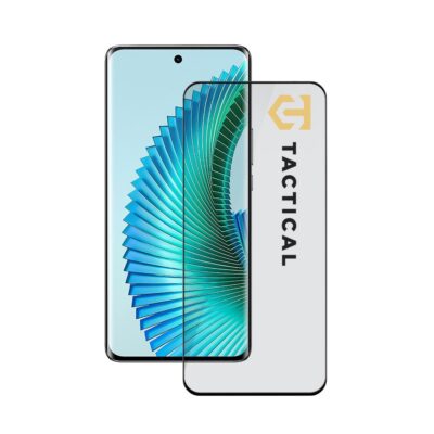 Juodas apsauginis ekrano stikliukas Honor Magic 6 Lite 5G Tactical Glass Shield 5D prieš išmanųjį telefoną