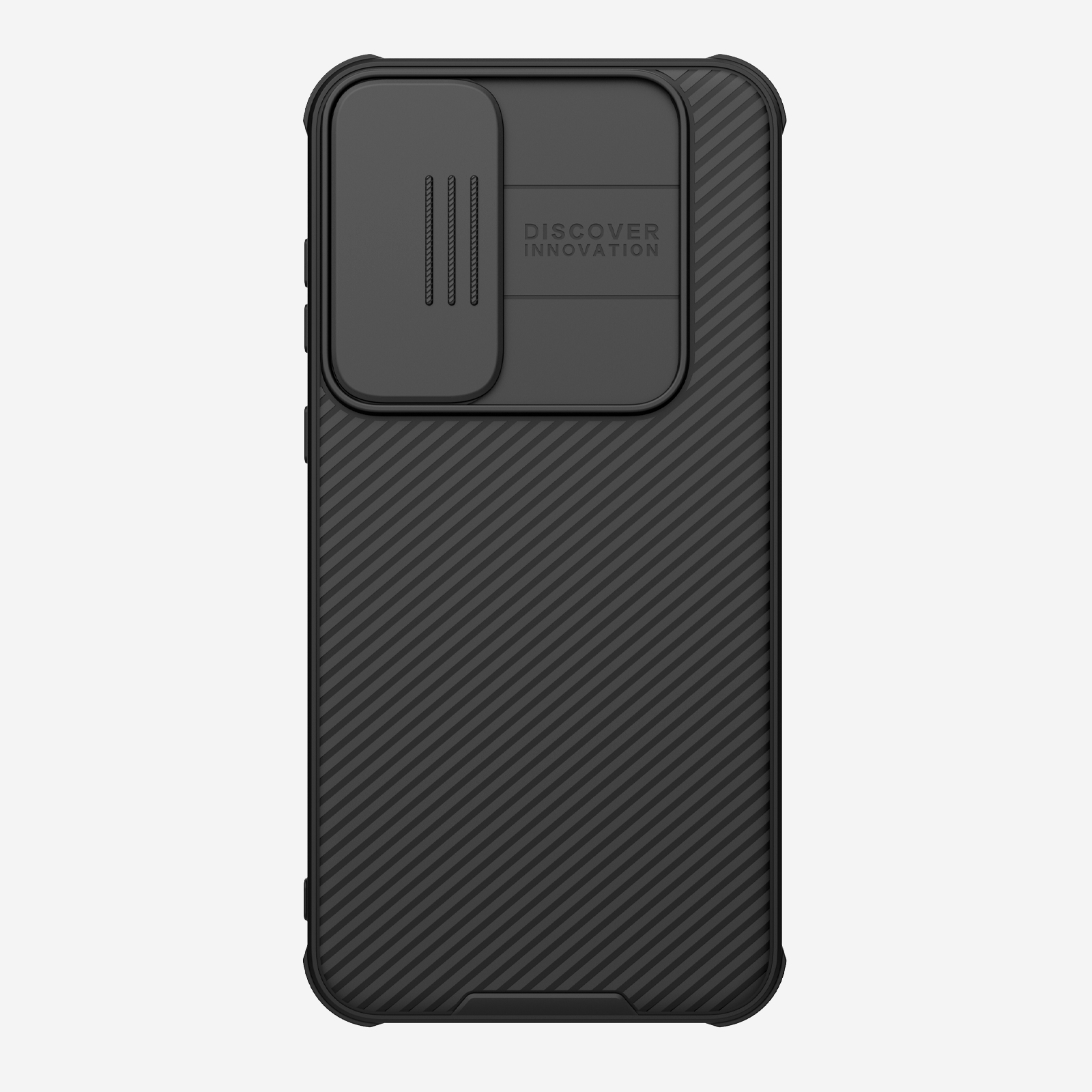 Juodas dėklas Nillkin CamShield PRO Magnetic Juodas dėklas Nillkin CamShield PRO Magnetic telefonui Samsung Galaxy A55 5G su kameros dangteliu ir matinė tekstūra