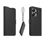 Juodas originalus dėklas Book Necklace telefonui Xiaomi Redmi Note 13 Pro Plus 5G su uždarymu ir dirželiu