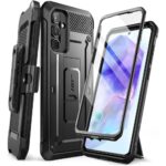 Juodas dėklas Samsung Galaxy A55 5G Supcase Unicorn Beetle Pro su apsauginiu gaubtu ir stoveliu